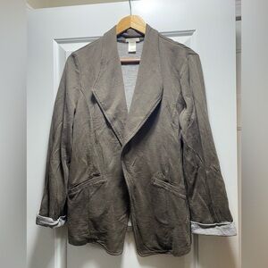 Matty M Olive Green Cotton Open Blazer